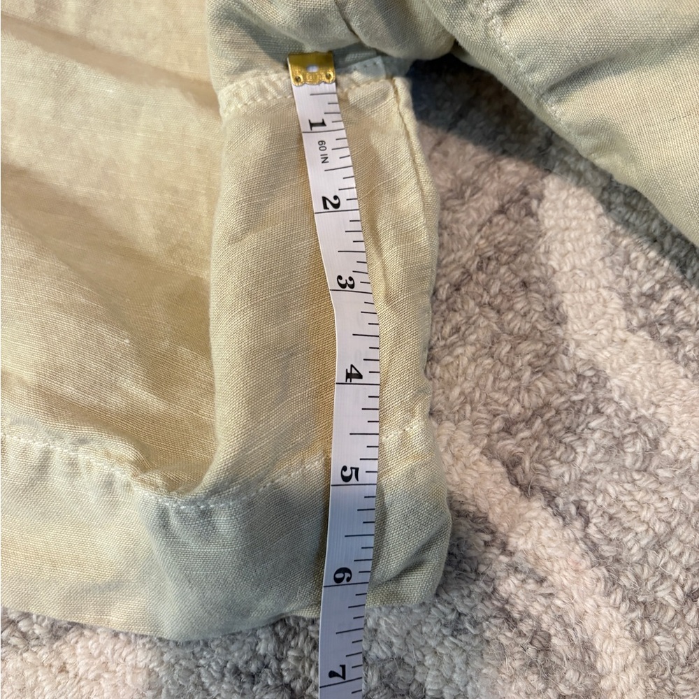 NWT Sundance Shorts Linen Cotton Blend Crochet Lace Trim Sand Beige Size 12 - Picture 9 of 10